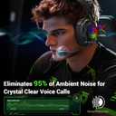Krysenix 2.4 GHz Wireless Gaming Headset for PC, PS5, PS4, Switch, Mac, Bluetooth 5.4 Gaming Headphones with Noise Canceling Microphone, Cool RGB Lighting, 50Hr Battery, Foldable, 50mm Drivers-Black