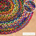 RAJRANG Multicolor Chindi Rug 5'x 8' Braided Oval Hand Woven Reversible Farmhouse Boho Large Area Rugs