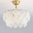 Modern Gold Crystal Fandelier Ceiling Fan with Light and Remote 6-Speed