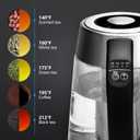 Aigostar Electric Kettle, Tea Kettle with Temperature Control and Tea Infuser, 1500W Hot Water Kettle with Variable Temperature, Keep Warm Function, LED Indicator Light Change, Auto Shut-Off, 1.7L