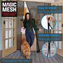 Magic Mesh Double Door- Hands Free Magnetic Screen Door, Fits French & Sliding Doors 75 in x 83 in
