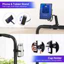 Walking Pad Handle Bar Only, Treadmill Handlebar with Phone Holder and Cup Holder, Fit Width 20.8 Inches Inside Walking Pad, 3 Adjustable Heights, Non-Slip Stable Base, Easy to Assemble