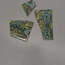 3D Rose Image of William Morris Peacock and Dragon in Gold and Aqua Ceramic Tile, Multicolor