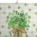 St Patricks Day Shamrock Dish Drying Mat Green Spring Kitchen Dishes Drying Pad Absorbent Dish Dryer Mats for Kitchen Countertops Microfiber Washable Large18x24 in