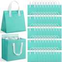 50 Pcs Insulated Take Away Bags Bulk Thermal Insulation Food for Coffee Milk Tea Hot Cold Food Fresh Seafood Cooler Pizza Delivery Bags for Catering Restaurant Grocery (Light Green)