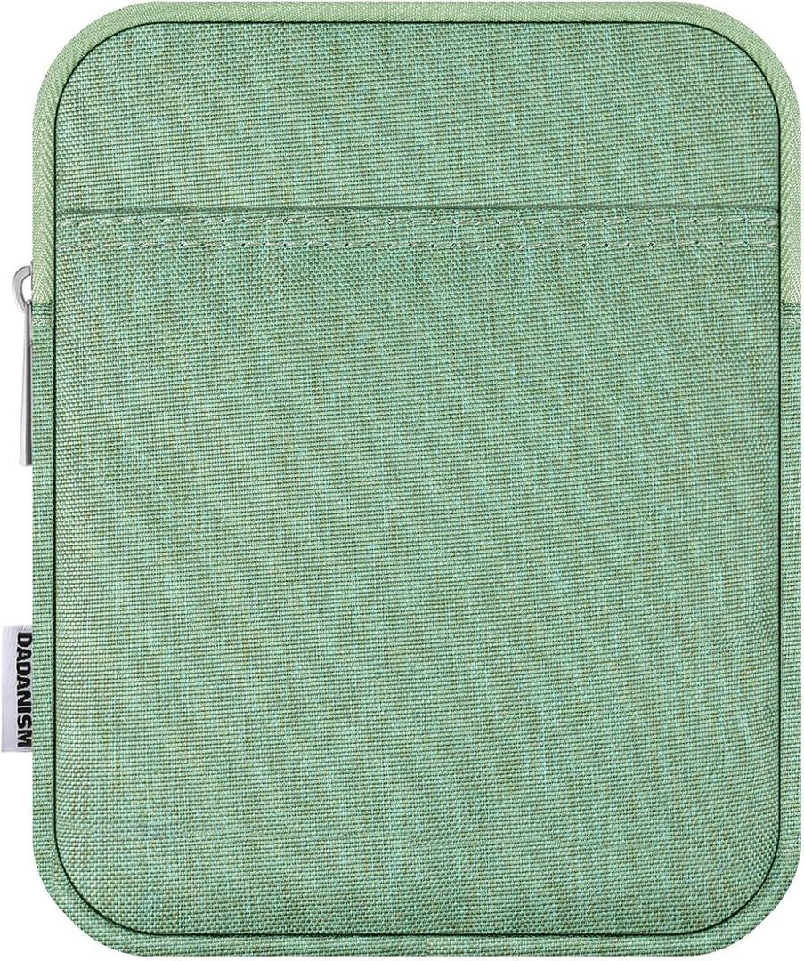 Dadanism 6-7 Inch Universal Padded Sleeve for 7" Colorsoft Signature Edition eReader 2024 and 6" eReader Book, Protective Sleeve Pouch Bag Carrying Case for Kobo E-Reader,Matcha Green