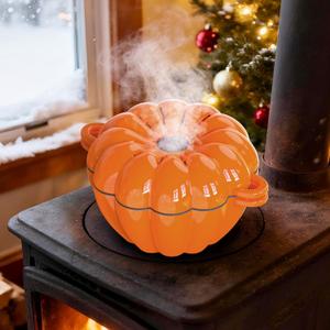 Wood Stove Steamer, WoodStove Humidifier, Woodstove Steamer, Cast Iron Humidifier for WOODStove 2.4 Quart Large Capacity Rust Resistant, Orange & Pumpkin