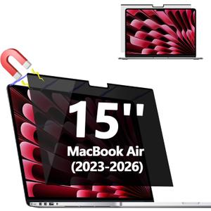 Magnetic Privacy Screen Protector for MacBook Air 15'' (2023-2026, M2-M5) | Removable Matte Laptop Privacy Filter Shield with MacBook Air 15 Inch, Anti Blue Light and Glare