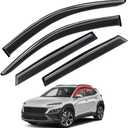 Window Visors Rain Guards FIT 2018, 2019, 2020, 2021, 2022, 2023 Hyundai Kona SE, SEL, Plus, Night, Limited, Ultimate  Side Window Deflectors Vent Shades Sun/Rain Guards 4PCS