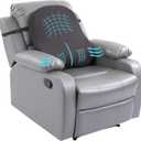 HOMBYS Extra Long Lumbar Support Pillow for Recliner Chair, 50D Molded Memory Foam Back Support Cushion with Full Back Support, Ergonomic Design & Breathable Cover, Grey