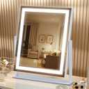 Lighted Makeup Mirror with Smart Touch, 3 Color Modes & Stepless Dimming, for Desk Bedroom Dressing Room, LED Vanity Mirror 13.2" H x 11.2" W