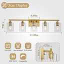 5 Light Bathroom Vanity Light Brushed Gold,32" Bathroom Light Fixtures,Gold Wall Sconces for Living Room Bedroom,E26 Base