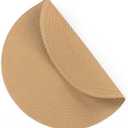 SHACOS Round Placemats Set of 8 Washable 15 inch Round Placemat Cotton Polyester Woven Braided Table Place Mats for Dining Table Decor, Camel