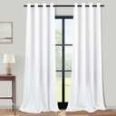 KOUFALL Room Darkening White Curtains 102 Inches Long for Living Room Grommet 80% Blackout Window Treaments Sun Heat Light Blocking Extra Long Curtains for Bedroom,52x102 Inch Length 2 Panels Set (52"W x 102"L (Pack of 2))
