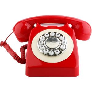 Sangyn Retro Landline Telephone Classic Vintage Corded Phone Old Fashioned Dial Button Desk Phone with Redial Function for Home Office