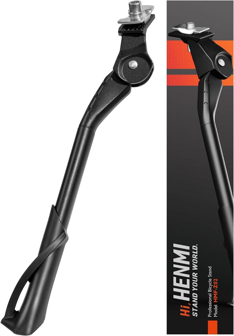 HENMI Center Mount Bike Kickstand for Adult Bikes, Adjustable Bicycle Kickstand for Most 24"-29", Non-Slip Sole, Aluminum Alloy Material, Bicycle Kickstand for Mountain Bike Adult Bike