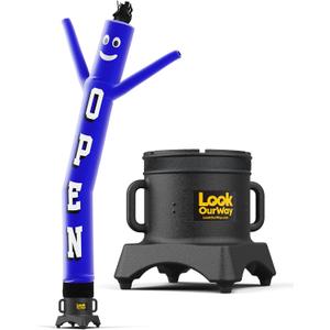 LookOurWay Air Dancers Inflatable Tube Man Set - 10ft Tall Wacky Waving Inflatable Dancing Tube Guy with 12-Inch Diameter Blower for Business Promotion - Open Blue