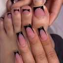 French Tip Press On Toenails Square Fake Nails Medium False Nails With Glitter Design Full Cover Artificial Acrylic Glue On Nail Cute Stick On Toenail For Women Manicure Kit 48pcs