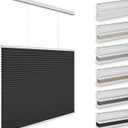 Changshade Blackout Top Down Bottom Up Cellular Shades, Cordless Honeycomb Blinds for Bedroom, Nursery & Bathroom, Total Privacy,Black,40" W×72" H