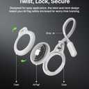 Belkin Apple Airtag Secure Holder With Strap - Apple Air Tag Keychain - Airtag Holder With Strap For Key Ring - Airtag Keychain Accessories - Scratch Resistant Airtag Case With Raised Edges - White