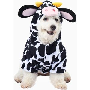 Spooktacular Creations Pet Dog Milk Cow Costume with 3D Cow Hood for Halloween Dress-up Party, Pet Carnival (X-Large)