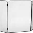 Mind Reader 3-Panel Fireplace Screen, Folding, Indoor Outdoor, Stand Alone, Metal Mesh, 26.25"L x 0.25"W x 24"H, Black