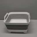 Collapsible Wash Basin 9L, Foldable Dish Tub with Drain Plug, Portable Collapsible Dish Basin, Camping Sink for Washing Dishes, Laundry & Kitchen Use,Gray