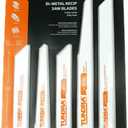 5 Piece Bi-Metal Recip Blade Set 57170, reciprocating Saw Blades, Cut Metal, Wood, and Plastic
