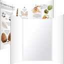 Trifold Poster Board 36"x48", 2 Pack White Extra Large Corrugated Display Board Foldable Board for School Projects, Science Fair, Business Presentations, Photo Displays, Graduation Exhibitions