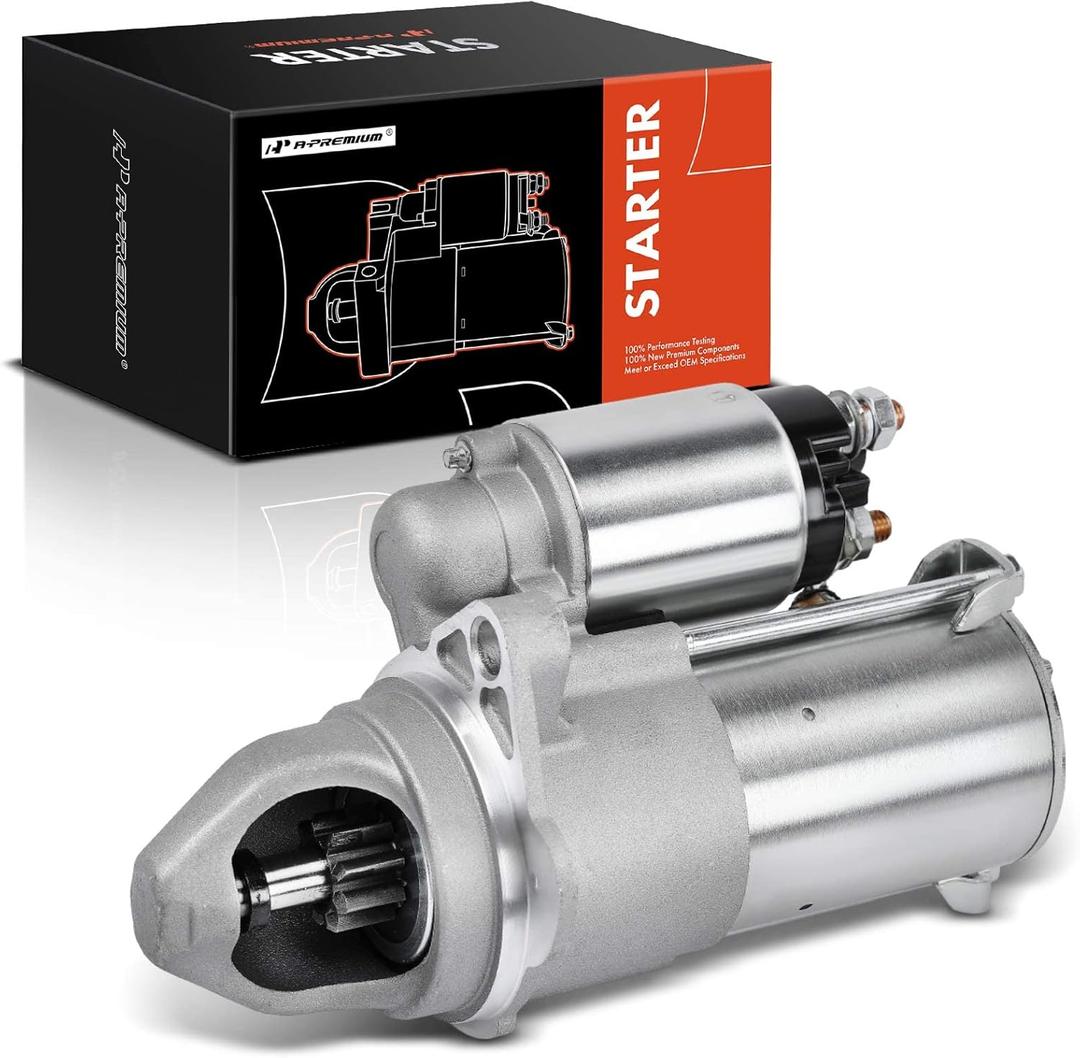 A-Premium Starter Motor Compatible with Chevy Malibu 08-14, Equinox 10-17, Impala 14, Cobalt 08-10, HHR 08-11 & GMC Terrain 10-17 & Buick LaCrosse, 2.0L 2.2L 2.4L, 12V 1.4KW 9-Tooth Clockwise