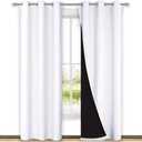 NICETOWN White Blackout Curtains 84 inches Long, Full Light Blocking Drapes with Black Liner for Nursery, Thermal Insulated Draperies for Hall, Villa (2 Pieces, 42 inches Wide Each Panel, Pure White)
