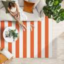 IOHOUZE Fall Door mat 4x6 Ft Orange White Striped Area Rug Washable Front Porch Rug Striped Door Mat Outside Entrance Entryway Doormat for Fall, Halloween, Thanksgiving Porch Decor