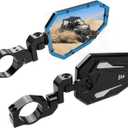 KEMIMOTO UTV Aluminum Side Mirror Fits 1.75"-2" Roll Bars with Windshield Blue Compatible with Polaris RZR Can Am Commander YXZ Viking Wolverine Kawasaki Mule Teryx KRX Pioneer Massimo Axis