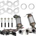 Front & Rear Catalytic-Converter Compatible with Lexus RX330 2004-2006, RX400h 2006-2008, Toyota Highlander 2004-2010, Sienna 2004-2006, 3.3L, 25052-20240, 25051-20240, 674-863, 674-880