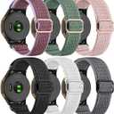 6 Pack Stretchy Bands Compatible with Garmin Vivoactive 6/Vivoactive 5/3/Venu/Venu Sq/Venu 2 Plus,20mm Elastic Watch Strap Loop Wristband for Garmin Forerunner 165/55/645/245 Music Women Men