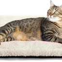 Self Warming Cat Bed Self Heating Cat Dog Mat 29.1 x 18.9 inch Extra Warm Thermal Pet Pad for Indoor Outdoor Pets with Removable Cover Non-Slip Bottom Washable Non Electric (Beige)