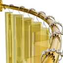 AmazerBath 20-84 Inches Arched Curved Shower Curtain Rod, Heavy Duty Shower Rod Rust Proof Bathroom Curtain Rod, Adjustable Telescoping Design Easy Segmented Installation, Need to Drill, Gold