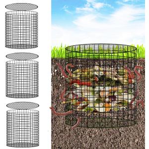 3 Pcs Detachable Worm Farm Compost Bins for Garden, Underground Worm Farms for Recycling Kitchen Food Waste(11.8x12.2 Inch)