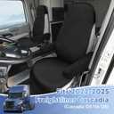 Mixsuper Semi Truck Seat Covers for Freightliner Cascadia 125 116 125, 2022-2026 Cascadia Seat Covers Full 6-Piece Set with Armrest Cover and Integrated Headrest, Silicone Bottom Cascadia Accessories