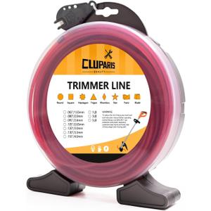 Cluparis 1-Pound Commercial Heavy Duty Round Trimmer Line .155-Inch-by-102-ft String Trimmer Line in Spool, Nylon Weed Eater String with Line Cutter, Red