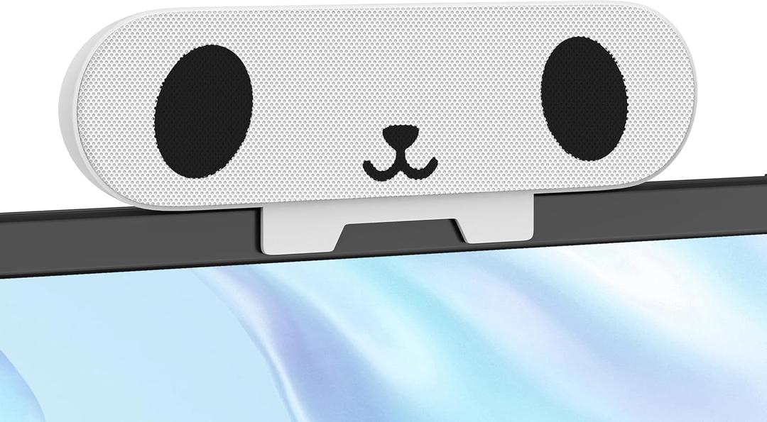 LXTNFU Computer Speakers for Desktop Monitor,Single Speakers for Desktop PC,Laptop Speaker with Loud Sound,Volume Control Easily Clamps to Monitors(USB-C to USB Adapter Included) (White)