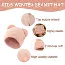 YukiniYa Baby Beanie Cute Toddler Winter Hat 3 Pack Soft Double Layers Knit Warm Cap for Infant Girls Boys Kids 0-21 Years