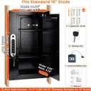 19.7" Tall Biometric Wall Safe Between 16" Studs | Fingerprint & Keypad
