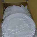 WDF 200pcs White Plastic Plates Disposable - Heavy Duty Plastic Plates for Party - Include 100 x 10" Dinner Plate and 100 x 7" Dessert/Cake Plate - Ideal for Weddings/Parties/Events