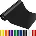 Heat Transfer Vinyl Black Iron on Vinyl-12"x 50 FT Black HTV Vinyl Roll T-Shirt, HTV Heat Transfer Vinyl for Cricut & Cameo, Heat Press Machines, Easy to Cut