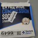 Doctor's Select 3 Pairs Plus Size Compression Socks Wide Calf - Up to 6XL | 20-30 mmHg Compression Socks for Women Wide Calf (XX-Large, 1 Pair Black, 1 Pair Grey, 1 Pair Navy)