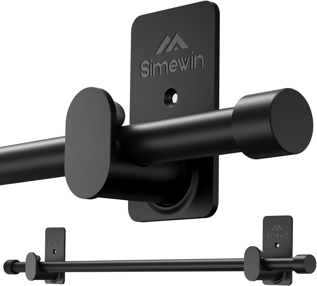 Curtain Rods No Drilling for Windows 30 to 60 Inches,5/8 Inch Diameter No Drill Small Curtain Rod Set with 3M Adhesive Brackets, Black Curtain Rods No Drilling for Windows 30 to 60 Inches,5/8 Inch Diameter No Drill Small Curtain Rod Set with 3M Adhesive Brackets, Black