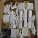 4 Pack Christmas Electric Window Candle Lamp with Nickel Base, Dusk to Dawn Sensor Turns LED Electric Candles on in Dark and Off in Light, Plug in Electric Candlesticks Lights for Table Window Home