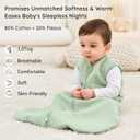 Unnivoll Baby Sleep Sack 0-6 Months 1.0 Tog Baby Wearable Blanket Cotton Sleeping Sack Quilted Baby Sleep Bag with 2-Way Zipper for Infant Newborn Green