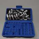 34-Piece 3/8'' Drive Torx Star Bit sockets CR-V E-Socket Set, E4-20, T10-60, Tamper Proof Set TT10-TT55, 5/16"F to 3/8"M adapter with Storage Case,S2 Steel, Ideal for Car,Trucks,Home Improvement